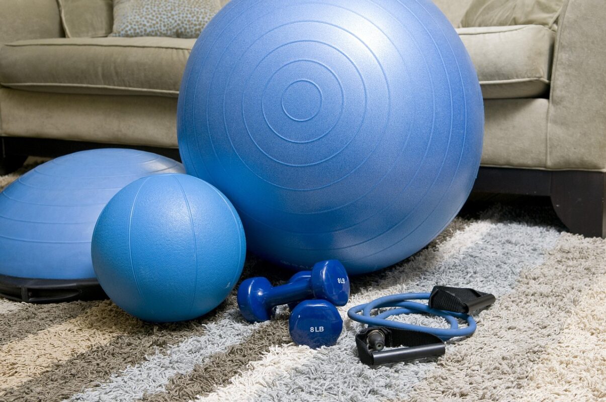 A set of resistance bands with handles